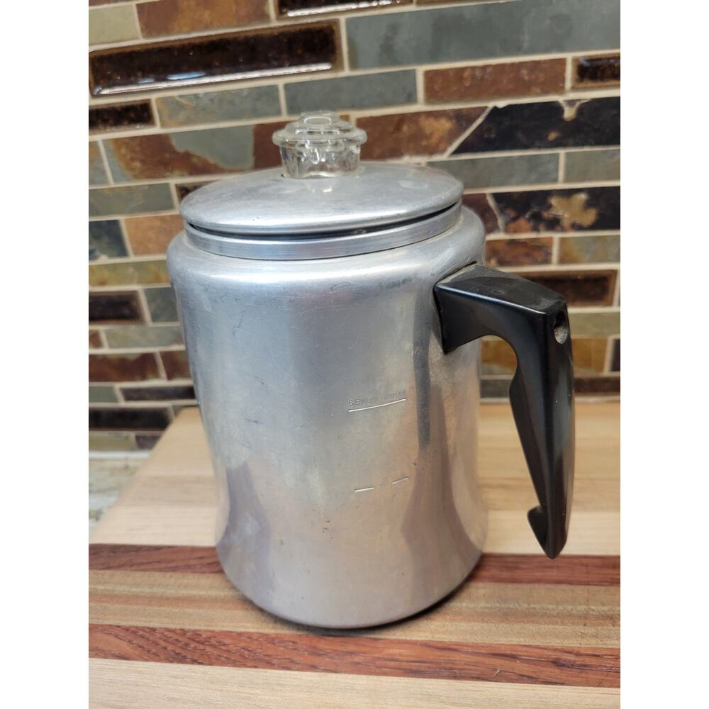 Vintage Mirro Aluminum Stovetop Coffee Percolator Pot Camping Kitchen 4-7 Cups - Picture 2 of 5